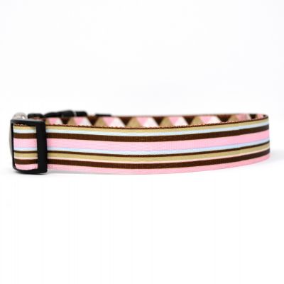 Pink & Brown Stripes w/Argyle Collar Cat Breakaway 8" - 12"