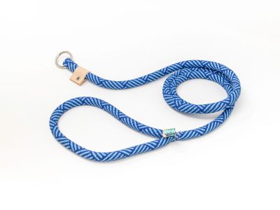 Light Blue & Royal Basketweave Rope Slip Lead 3/4" x 5ft