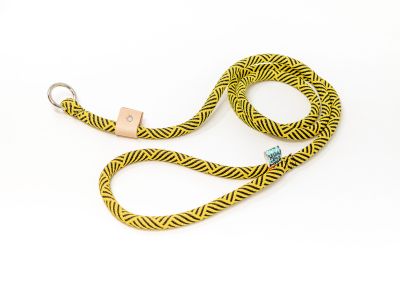 Black & Yellow Basketweave Rope Slip Lead 3/4" x 5ft