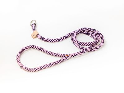 Navy & Pink Basketweave Rope Slip Lead 3/4" x 5ft