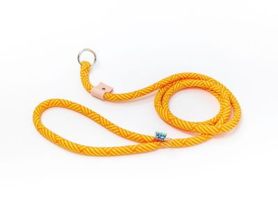 Orange & Yellow Basketweave Rope Slip Lead 3/4" x 5ft