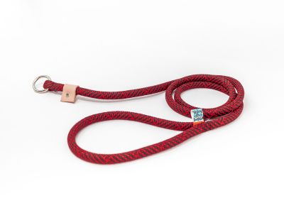 Red & Black Basketweave Rope Slip Lead 3/4" x 5ft