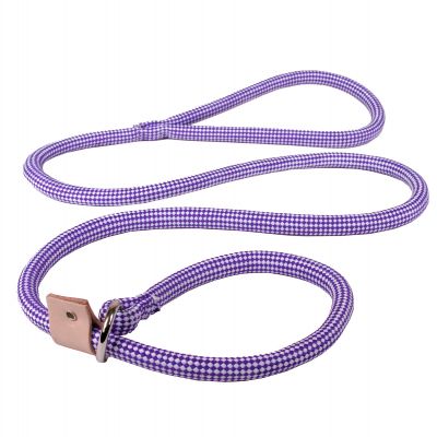 Purple & White Checkerboard Rope Slip Lead 3/4" x 5ft