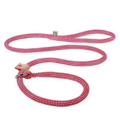 Red & White Checkerboard Rope Slip Lead 3/4" x 5ft