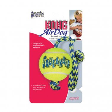 Kong SqueakAir Ball with Rope Medium