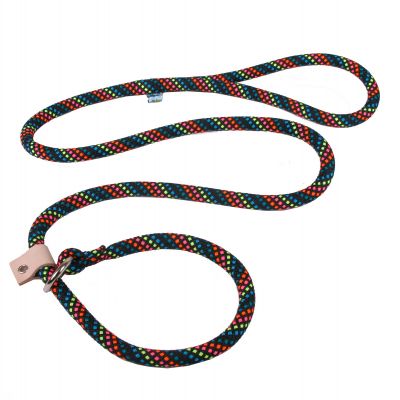 Multicolour/Black Round Braided Rope Slip Lead 3/4" x 5ft