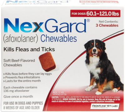 NexGard Chewables for Dogs 60-121lbs 1 Chew