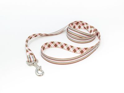 Pink & Brown Stripes w/Argyle Lead